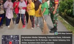Babinsa Koramil 07/MT Ajak Gotong Royong Bersama Perangkat Kelurahan dan Warga Wujudkan Lingkungan Bersih dan Sehat