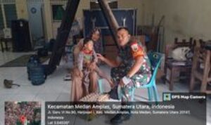 Babinsa Kel. Harjosari I Salurkan Sembako untuk Anak Stunting dalam Rangka HUT Ke-79 TNI