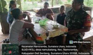 Babinsa Koramil 14/PB Lakukan Komsos di Warung Kopi Desa Namu Batang