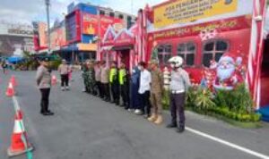 Personil Koramil 0201-04/Medan Kota Laksanakan Apel Pos PAM Nataru di depan Medan Mall