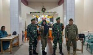 Berikan Rasa Aman Malam Tahun Baru, Personil Koramil 0201-04/Medan Kota Amankan Sejumlah Gereja Wilayah Binaannya