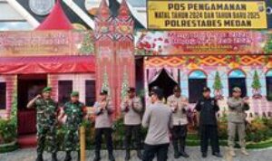 Personel Koramil 0201-03/MD Aktif di Pos PAM Sambut Tahun Baru 2025