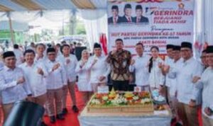 Bobby Nasution Hadiri Perayaan HUT ke-17 Partai Gerindra di Medan