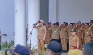 Hari Pertama Masuk Kantor, Zaki Harahap Apel Bersama Seluruh Pejabat dan ASN