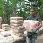 KIsah Ragam TMMD 123 Kodim Boyolali, Biasa Panggul Senjata Sekarang Panggul Semen