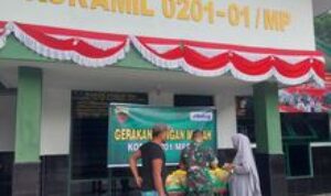 Koramil 0201-01/MP menggelar, Gerakan pangan murah menjelang Hari Ulang Tahun (HUT) Republik Indonesia (RI) ke-80
